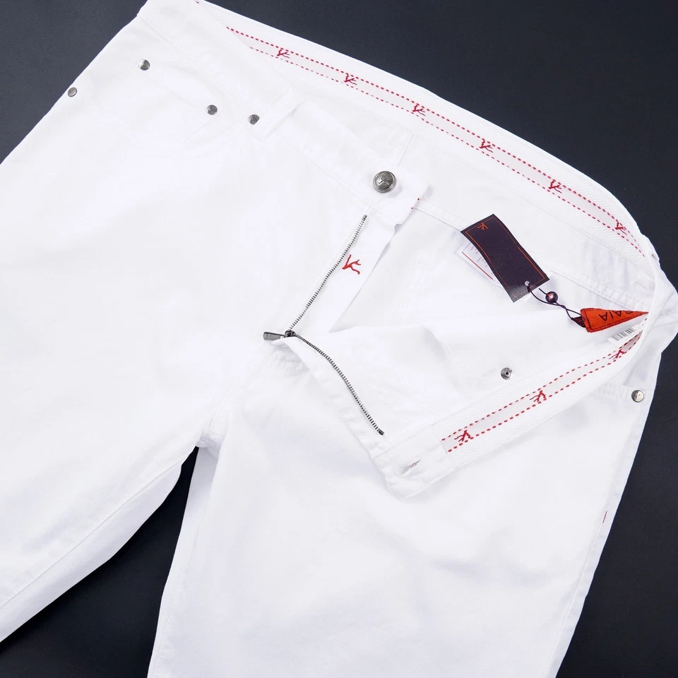 Isaia Napoli Slim Straight Fit White Twill Denim Jeans 40 (Eu 56) NWT - Image 4 of 4