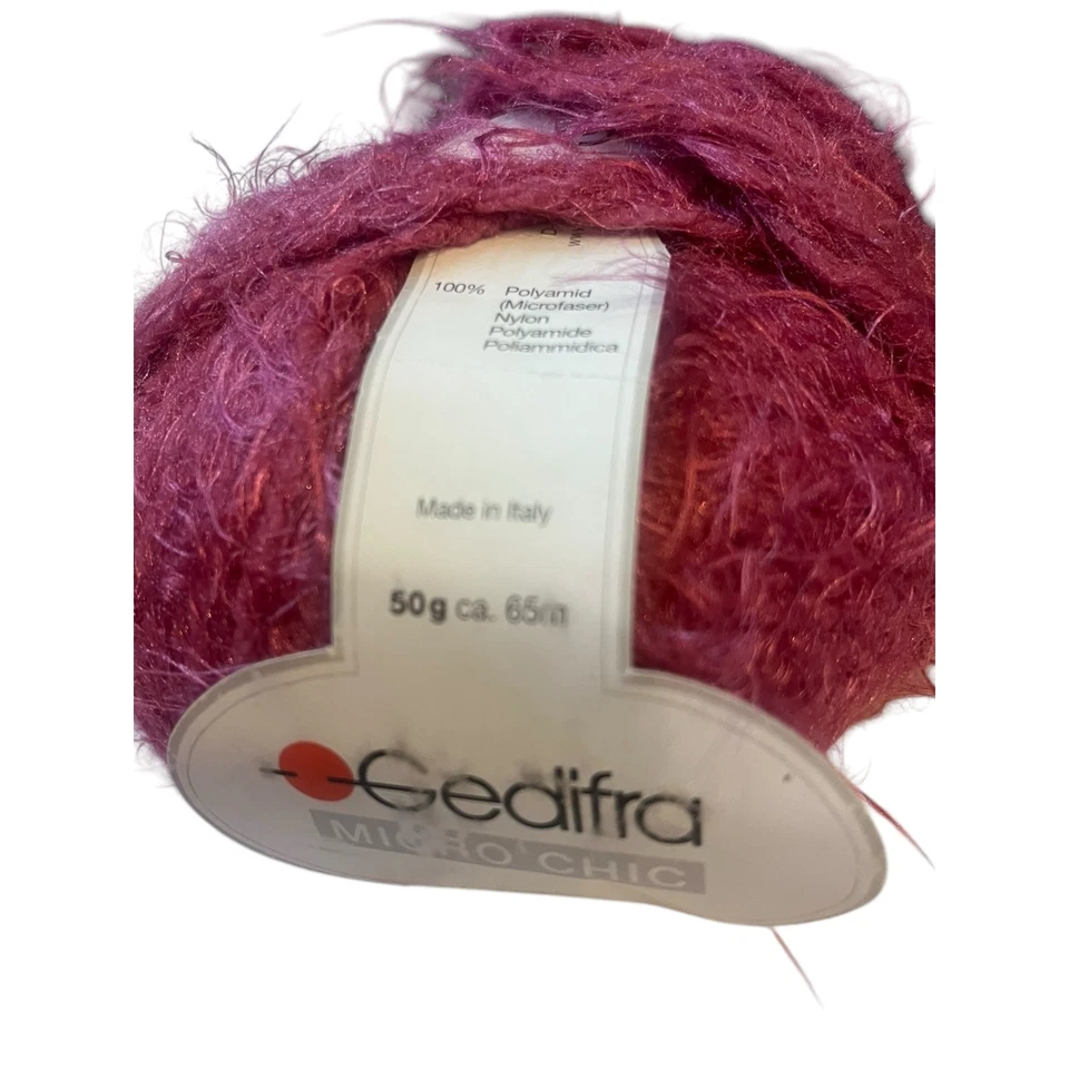 1 skein Gedifra MICRO CHIC Italian Nylon Yarn | 3346 Pink Berry - Image 4 of 4