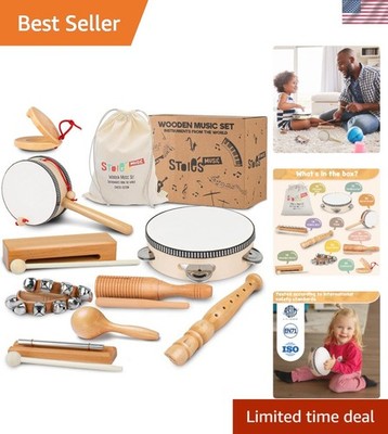 Complete Wooden Toddler Musical Instruments Set - Eco-Friendly Montessori Toy