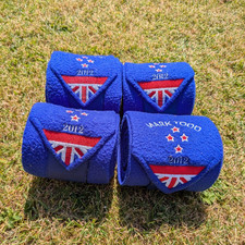 Mark Todd 2012 Blue Horse Leg Bandages Wraps Set of 4 Embroidered
