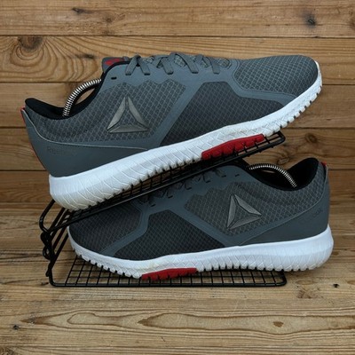 Reebok Turnschuhe Herren Größe UK 11 Flexagon Force grau weiß Crossfit Fitnessschuhe