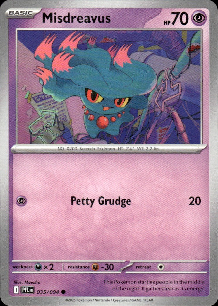 Misdreavus 035/094 Common Phantasmal Flames Pokemon Near Mint