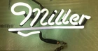 miller beer neon sign replacement unit white 9 1/4 x 4 inches vintage