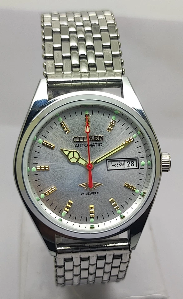 Автоматические винтажные наручные часы Citizen серебряный циферблат 21 камень для мужчин - Изображение 4 из 4