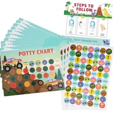 Potty Training Reward Chart for Toddlers Boys, 10Pcs Toilet Training with Cars