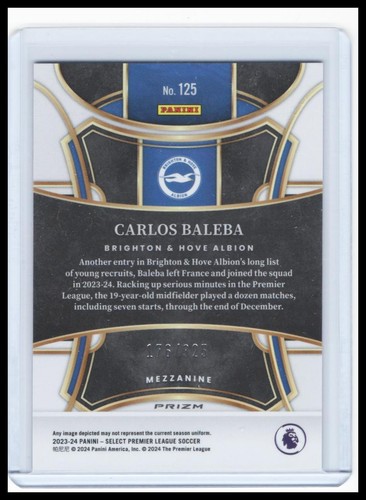2023-24 Panini Select Premier League - Carlos Baleba - Pink Mojo Rookie #/325 - Imagen 2 de 2
