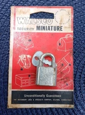 Vintage Walsco Security Miniature Padlock with Keys in Original Packaging
