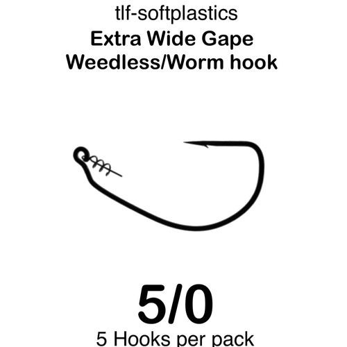 3/0, 4/0, 5/0, 6/0, 7/0 EXTRA WIDE GAPE WEEDLESS WORM HOOK owner beast style - Picture 4 of 6