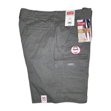 Wrangler Cargo Shorts Men 36 Relaxed Fit Cotton Gray Outdoors Trail Casual NWT