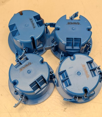 Pack of 4 Carlon 18 cu in.  Round Polycarbonate Electrical Ceiling Box Blue