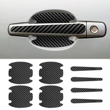 8PCS Car Door Handle Scratch Protectors, Carbon Fiber Car Door Black-8PCS