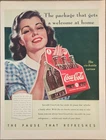 1940 Coca Cola soda pop Vintage Ad The Package that Gets a Welcome at Home