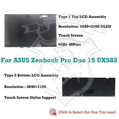 15.6'' Für ASUS Zenbook Pro Duo 15 UX582LR-XS74T UHD LCD Touch Screen Baugruppe
