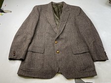 Vintage Barrister Harris Tweed Blazer Herringbone 100 Wool Jacket Wallachs