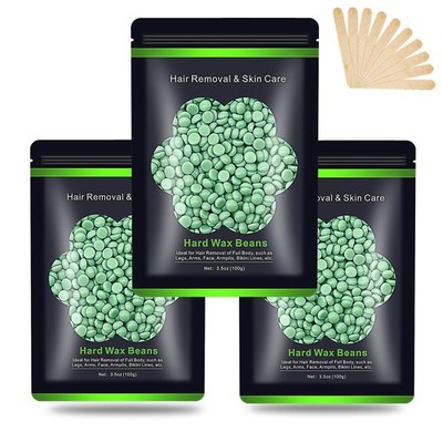 Wax Beads for Hair Removal 10.5oz (300g), 3.5 Ounce (Pack of 3), 3 Tea Tree 