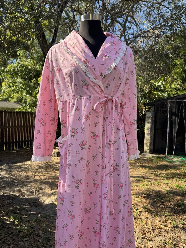 Bata floral vintage de los años 60 Deadstock Foto 3 de 4