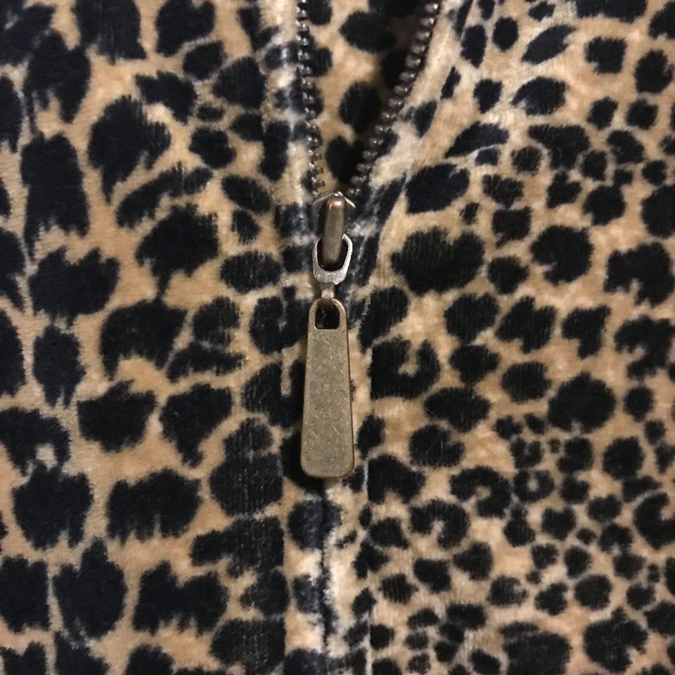 Camiseta De Colección Liz Claiborne Terciopelo Guepardo Estampado Animal Camiseta Años 90 Clásica Y2k M Foto 3 de 4