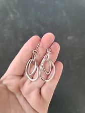 Silpada 925 Sterling Silver Beaded Dangling Pierced Earrings Thailand 