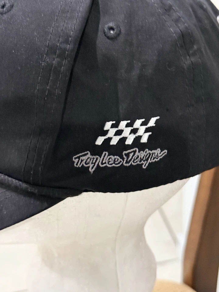 Sombrero de firma TROY LEE DESIGNS ARTE Y VELOCIDAD negro gorra ajustable bordada Foto 3 de 4