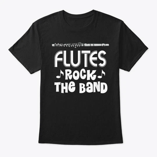 Flute Music T Marching bands Camp F Tee T-Shirt Made in the USA Size S to 5XL
