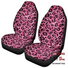 Leopard Print 2 Packs Car Seat Covers Accessories Leopard Prints Pink