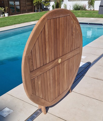 Teak Folding Outdoor Garden Tables - ** Potluck Sale ** - Picture 7 of 8