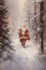 SANTA CLAUS CHRISTMAS HOLIDAY STRETCHED CANVAS PRINT WALL ART READY TO HANG CA8