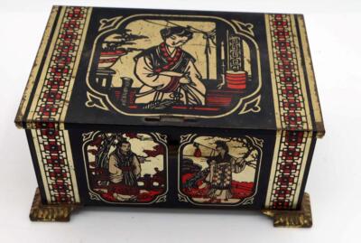 Vintage Starlite Mints Klann Quality Oriental Footed Tin - Geisha Graphics
