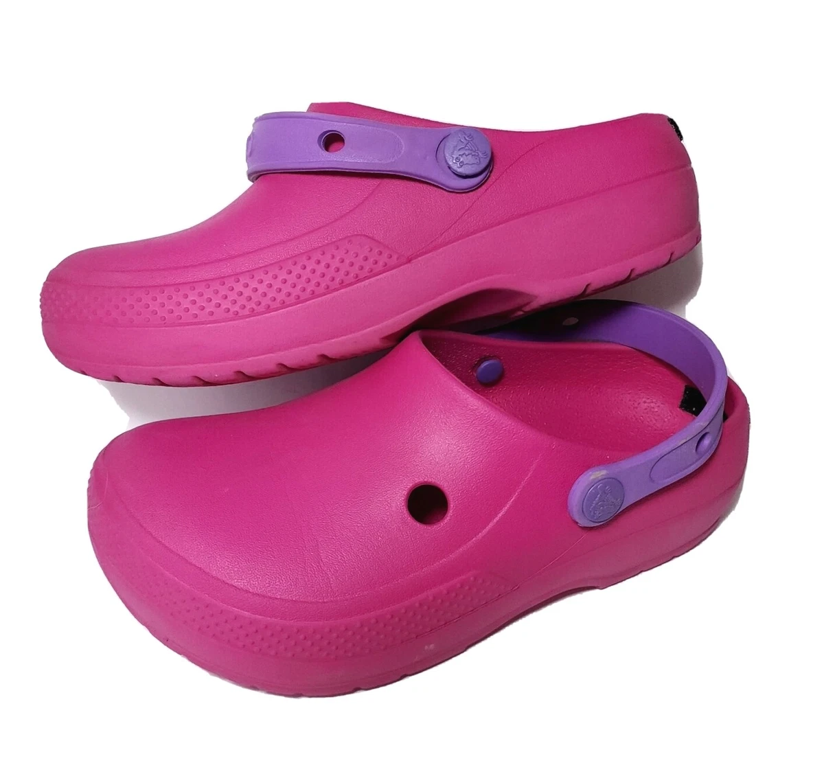 Purple and pink crocs deals