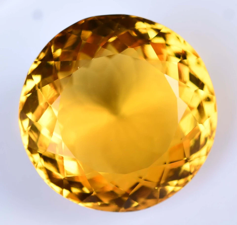46.00 Ct Flawless Natural Mexico Yellow Opal Certified Round Cut Loose Gemstone - Image 3 of 4