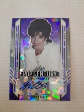 Joan Collins /15 Crystal Purple Autograph Card 2021 Leaf Pop Century Dynasty 