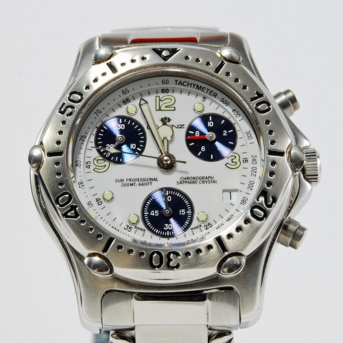 lorenz cronografo vintage orologio uomo acciaio acapulco sub professional  swiss | eBay