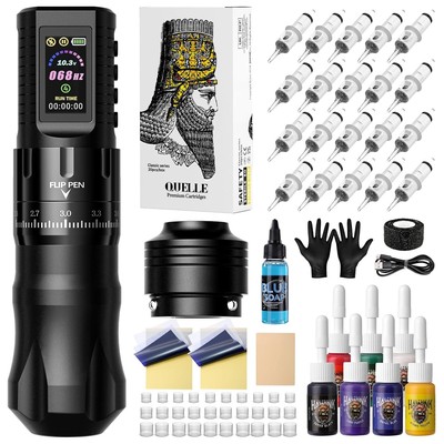 Maquinas De Tatuar Kit Completo Profesional Set De Tintas Para Tatuaje Con Caso