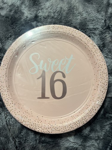 Amscan 🎀Sweet 16 🎀Plates (16), Napkins (16), Invitations(16) & Wish Cards (24) - Picture 8 of 9