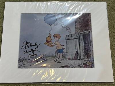 Signed  Pooh original Voice Christopher Robin Disney Matted 8x10  Jon Walmsley