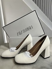 Women's 8.5 High Heel Closed Toe Chunky Wedding Pumps Shoes