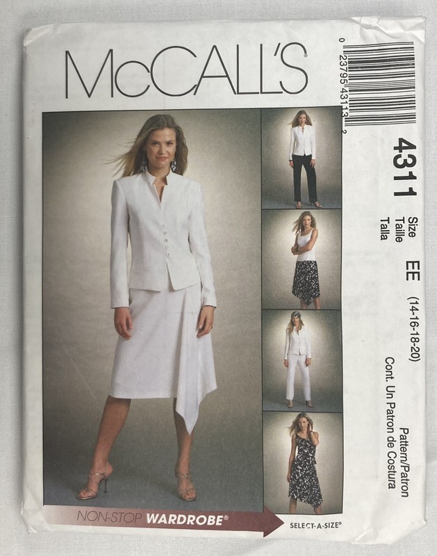 McCall’s Misses'/Miss Petite Lined Jacket, Lined Top, Skirt, Pants Size EE, 4311
