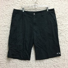 Dakley Shorts 38 Adult Black Chino Pockets Casual Logo Flat Front Modern Mens M