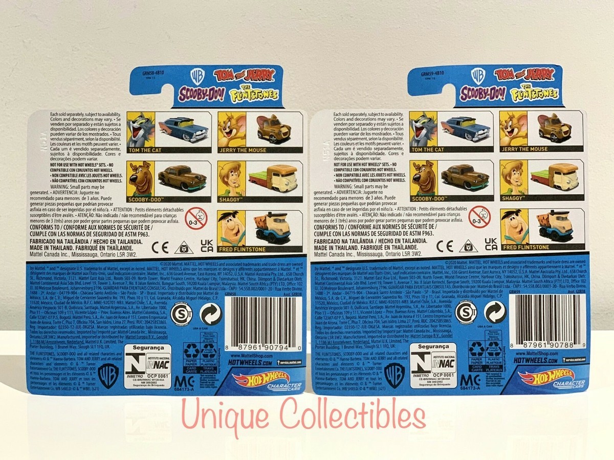 Hot Wheels Tom the Cat & Jerry the Mouse Characters Cars Bundle