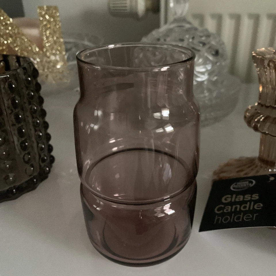 Ikea Glas Vase , Deko Glas , Gläser Vase , Lila Ø5,5cm.x12cm.H