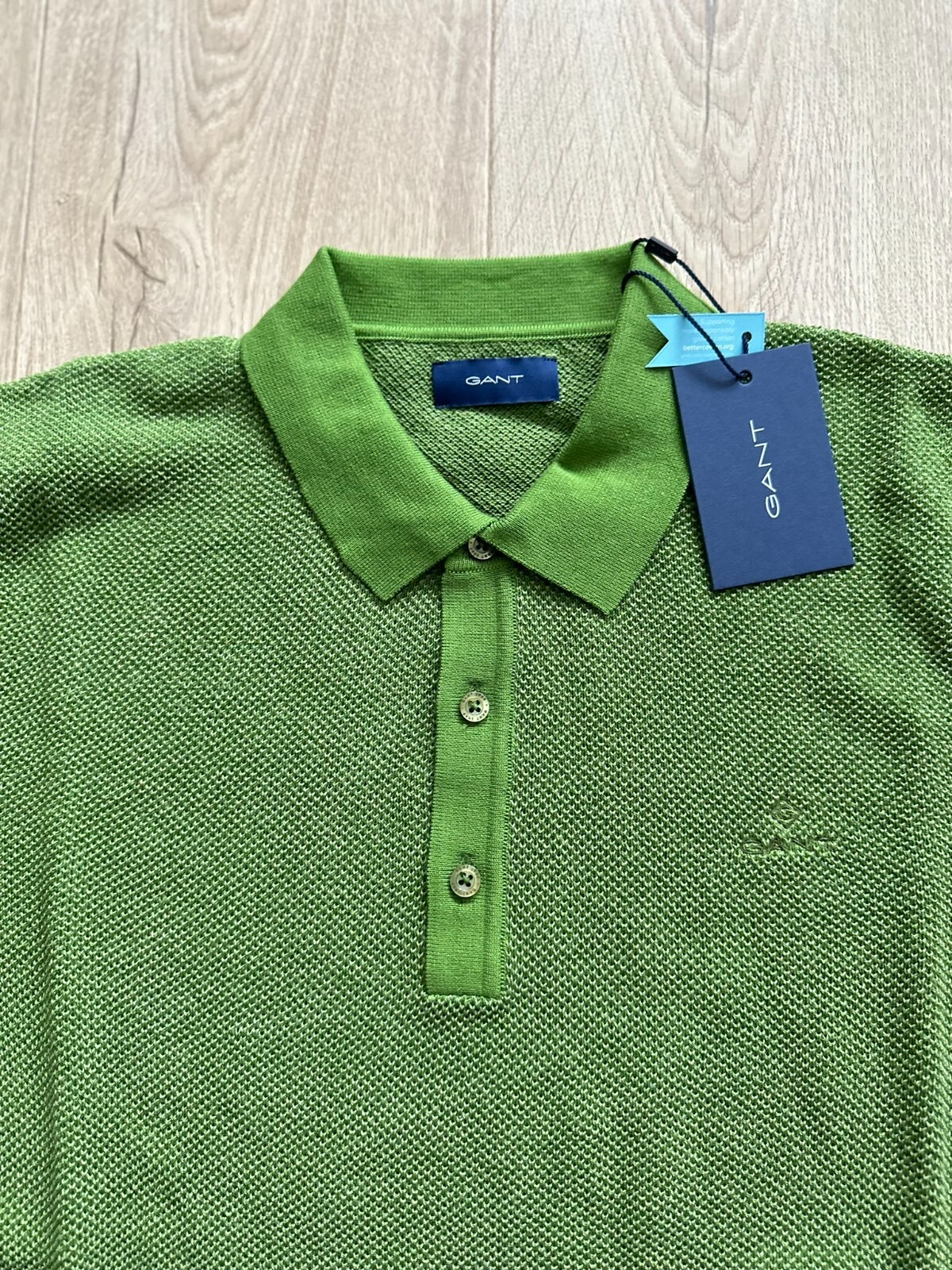 Gant Pique Rugger Shirt Birch Green Size Medium RRP: £180 image 6