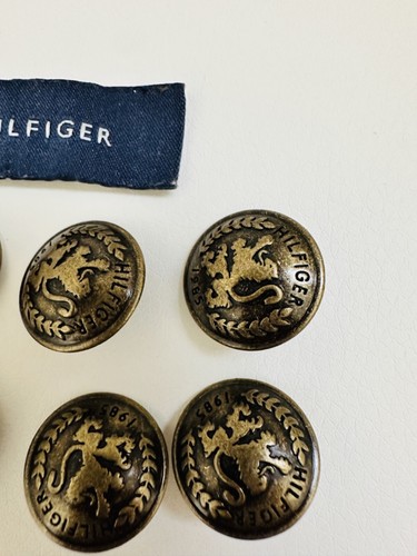 Tommy Hilfiger Gold tone Metal "1985" Replacement button set of 12 , size .75" - Picture 2 of 6