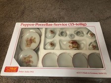 Steiff porcelain tea set 1953 Teddy bear decor,15parts mint in box,made1991