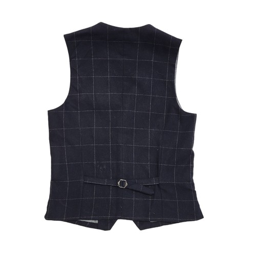Primark Blue Button 2 Pocket Check Waistcoat Uk Men's Size S 38" - Picture 3 of 4