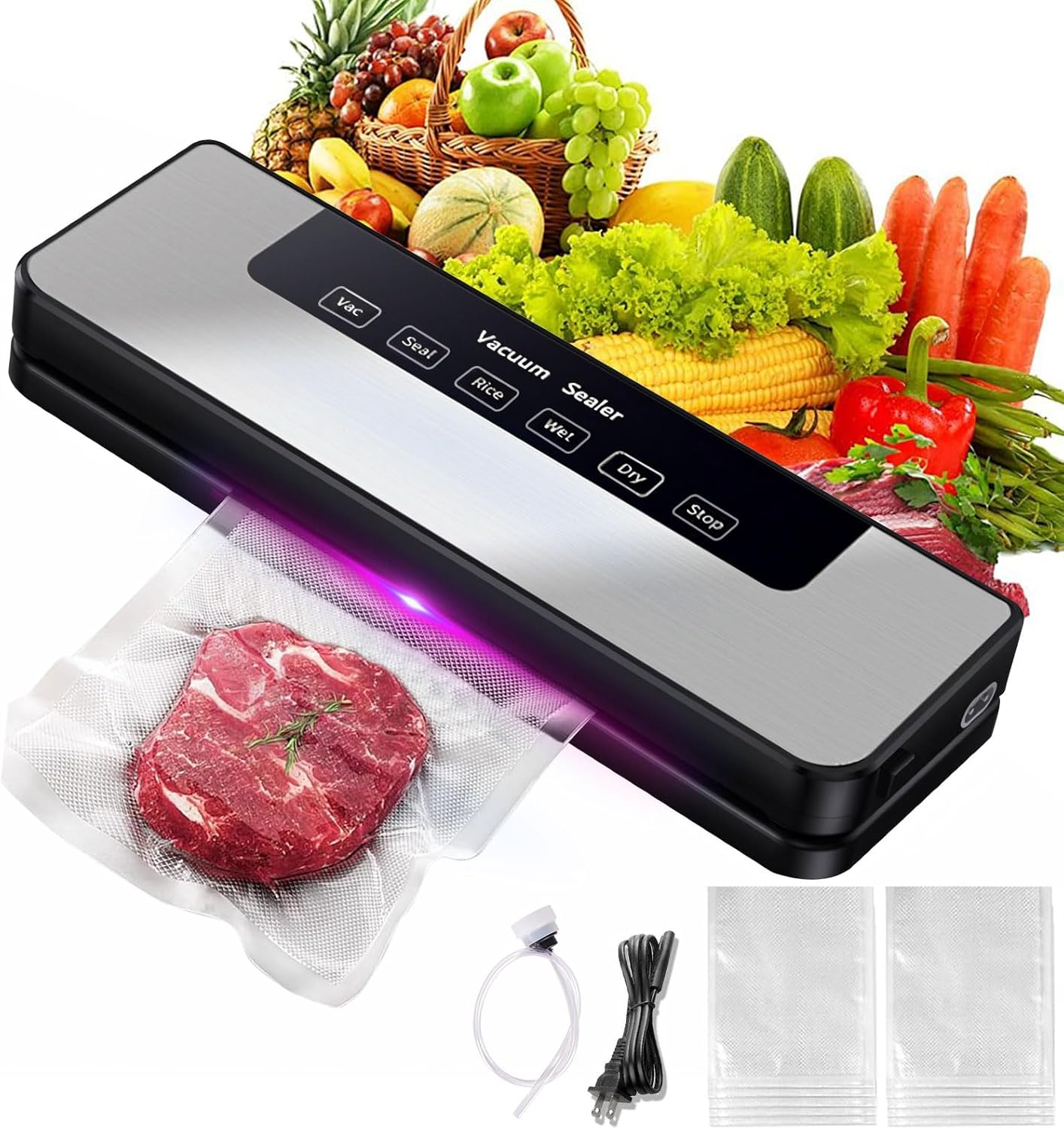 High-Speed Vacuum Sealer Machine with 10 Suction Modes for Continuous Use