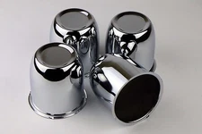 4 Steel Chrome Push Through Center Caps For 3.18 Rims Center Bore Trailer Rim