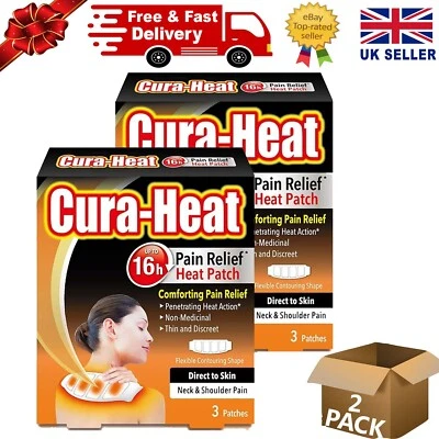 BALNEUM Cura-Heat Neck and Shoulder Pain Direct-to-Skin 3 patches, Pack of 2 (6 patches)