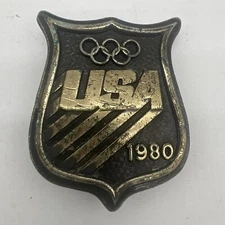 Vintage 1980 USA Olympics Belt Buckle Bergamot Brass Works