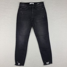 KanCan Jeans Womens 9 / 28 Skinny Jegging Fray Distress Dark Gray Wash