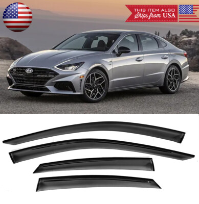 Front Rear Window Visor Sun Vent Rain Wind Guard Shade For 20-Up Hyundai Sonata